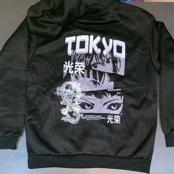 Black 'TOKYO' Graphic Hoodie - Picture 2 of 7